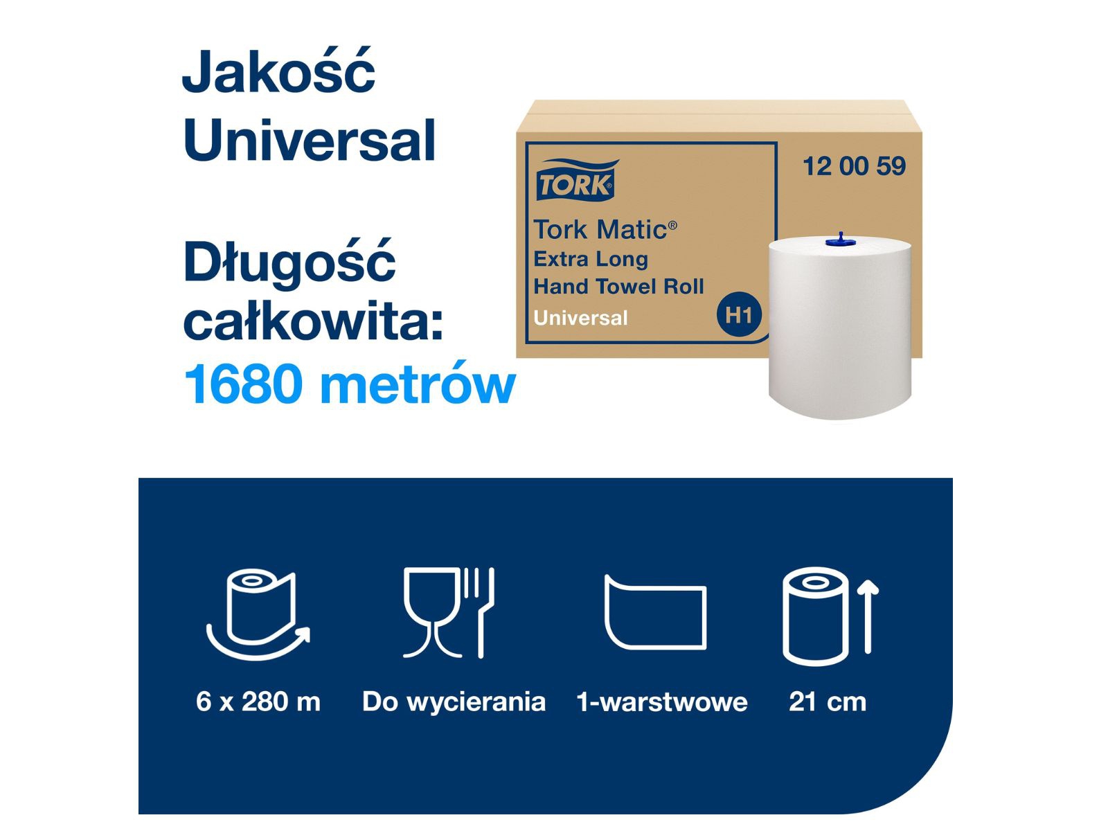 Ręcznik Matic Tork H1 120059 Universal 280m x6